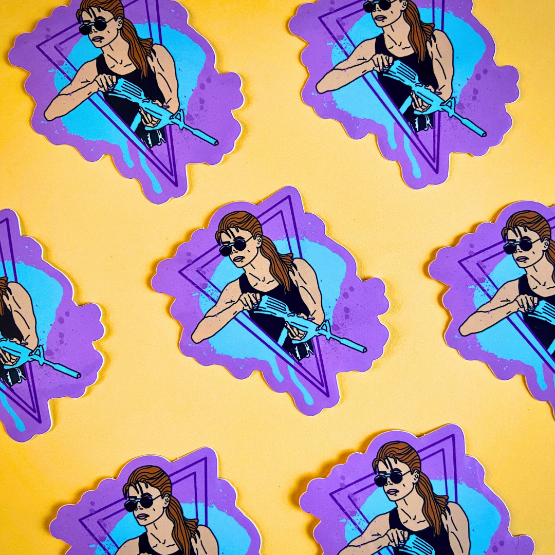 Sarah Connor T2 - Water Bottle Sticker